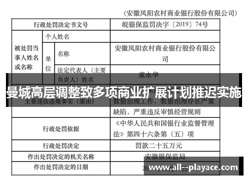 曼城高层调整致多项商业扩展计划推迟实施